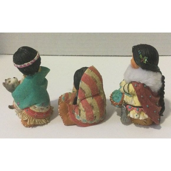 3 Vintage Enesco Figures Dances With Wolf #115657 and December 677647 and 115649 - Picture 2 of 6